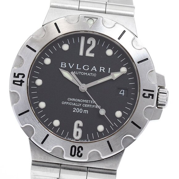 BVLGARI Diagono Scuba SD38S Date black Dial Automatic Men's Watch - Picture 7 of 12